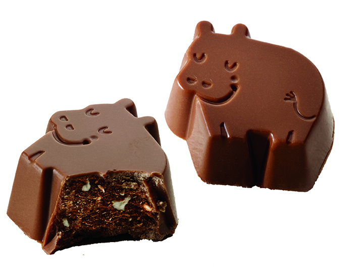 Baru Dreamy choc hippos – Milk chocolate hazlenut truffel (4st)