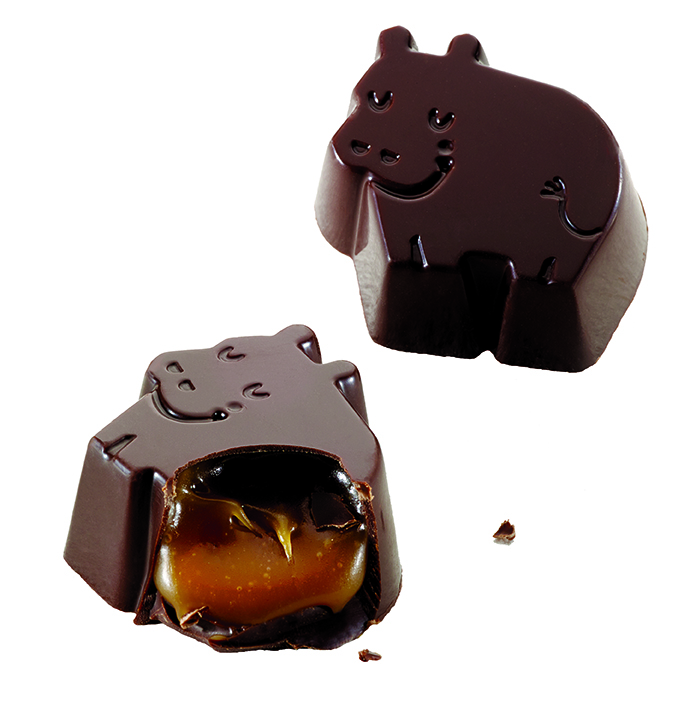 Baru Dreamy choc hippos – Dark chocolate sea salt caramel (4st)